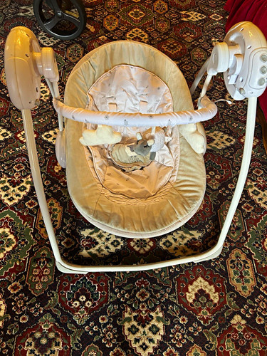 Beige cream baby swing seat - beige/cream,